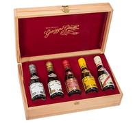 Gift packaging with pouch Wood - BOX with 5 Champagnottine of Balsamic Vinegar of Modena 100 ml