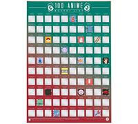 Gift Republic 100 carteles clásicos de anime para pared, la lista de imprescindibles para rascar, multi, 61 x 40,6 cm