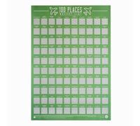 Gift Republic 100 Lugares - Scratch Off Cubo Lista Póster, Verde