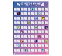 Gift Republic 100 Things To Do With Family Bucket List - Póster para rascar, multicolor, 42 x 59 cm