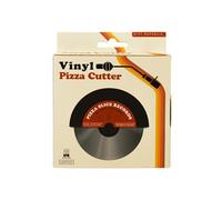 Gift Republic Cortador de pizza de vinilo, hoja de rueda inspirada en discos retro en caja de presentación, divertido cortador de pizza para fanáticos de la música y el vinilo, idea de regalo de