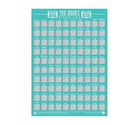 Gift Republic GR630003 - Póster para rascar con 100 libros para leer, color azul, 42 x 59,4 x 0,02 cm