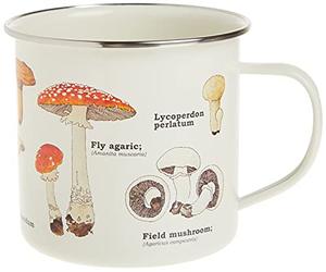 Gift Republic Mushroom Enamel mug Taza esmaltada de Hongos, Estaño, Multicolor, 1 Unidad (Paquete de 1)