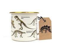 Gift Republic Taza esmaltada de dinosaurio.