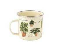 Gift Republic Taza esmaltada para plantas de casa, taza de camping al aire libre, taza de café de metal de 500 ml, diseño de plantas de interior, idea de regalo