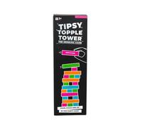 Gift Republic Tipsy Topple Tower - Divertido juego de beber para adultos | Bloques apilables de madera con divertidos desafíos de beber | Perfecto para fiestas y noches de juego | Idea de regalo para