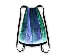 Gift2yo Mochila con luz LED brillante para rave, festival, fiesta, Navidad, Halloween, unisex, con cordón, multicolor, control de aplicación móvil, blanco, M, cordón