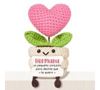 Giftasy Regalo Hermana, Regalos Originales para Mujer - Corazón Ganchillo | Regalo para Mi Hermana, Regalo Hermana Cumpleaños, Regalo Cumpleaños Mujer