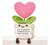 Giftasy Regalos Originales para Mujer, Regalos Amigas - Corazón Ganchillo Apoyo Emocional, Detalles Compañeros Trabajo, Gifts for Women, Regalo Aniversario Pareja, Regalos San Valentin Mujer