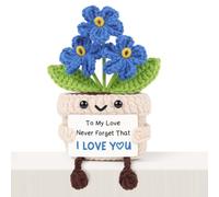 Giftasy Regalos para novia, esposa, ella - To My Love Hecho a mano Crochet Forget-Me-Not Flower, regalo de aniversario de cumpleaños para ella, románticos regalos de San Valentín I Love You para