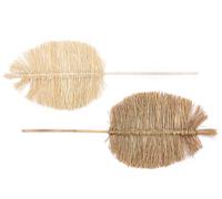 Giftdecor Hoja Palma Mediana Fibra Natural Rattan Bambu 2 Colores Surtidos Beige Marron 100x29x1 cm (Set de 24)