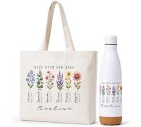 Gifters | Pack Regalo Cristiano Personalizado con Nombre | Bolsa Tote con Cremallera + Botella Acero Inoxidable 750ml | Dios Dice Que Eres | Regalo Religioso Mujer, Chica, Joven, Amiga Cristiana