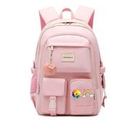 GiftGalore Backpack Womens, 15.6 Inch Laptop Backpacks, Anti-Theft Backpacks for Teenage Girls Lightweight Rucksack Water Resistant Bookbag College Boys(Pink)