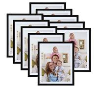 Giftgarden Juego de 10 Marcos de Fotos 20x25, Negros Marcos para Cuadros para Fotos de 20x25 cm con Paspartú o de 23x28 cm sin Paspartú, Para Decoracion en la Pared o en la Mesa