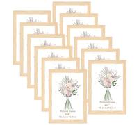 Giftgarden Juego de 12 Marco 10x15, Marcos para Cuadros de PVC Color Madera Ideal para Fotos, Pósters y Certificados, para Colgar en la Pared o Colocar Sobre una Mesa