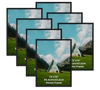 Giftgarden Juego de 7 Marco 30x40, Sencillo Marcos para Cuadros con Acabado en Negro, Ideal para Paisaje, Certificados y Retrato, Moldura 30x40 para Colgar en la Pared