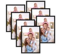 Giftgarden Marco 20x30, Juego de 7 Marco 20x30 Negro de Mesa y Pared, Para Decorar Salones, Pasillos, Dormitorios, Oficinas