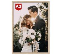 Giftgarden Marco A3, Marcos de Fotos Color Madera de PVC, Perfecto para Enmarcar Paisajes, Retratos, Obras de Arte y Fotografías, Ideal Opción para Espacios de Arte, Oficinas y Hogares