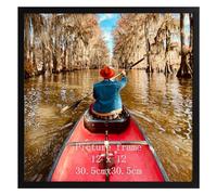 Giftgarden Marco de Fotos 30x30 cm Negro, Marco Cuadrado 30x30 Elegante y Fino para Exhibición en Pared o Mesa, Individual.