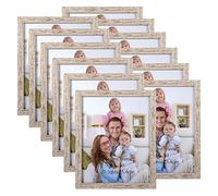 Giftgarden Marco de fotos de 20,5 cm x 25,5 cm (8 x 10), color beige y blanco, grano de madera, juego de 12 unidades