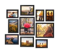 Giftgarden Marcos de Fotos Multiplesb para Pared o Mesa, Conjunto de Portafotos Negros de Diferentes Tamaños, Set de 10(2 de 20x25, 4 de 10x15 y 4 de 13x18)