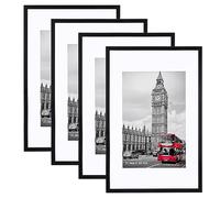 Giftgarden Paquete de 4 portarretratos de 11 x 17 pulgadas, marcos mate de 11 x 17 pulgadas para fotos de 8 x 12 pulgadas con paspartú, póster de 11 x 17 pulgadas sin paspartú para colgar en la pared,