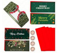 Giftinghouse Cartera de dinero y sobres de Navidad para regalos en efectivo, 8/16 piezas, paquete múltiple de tarjetas de felicitación de Navidad, elegante lujo, ecológico para familiares y amigos