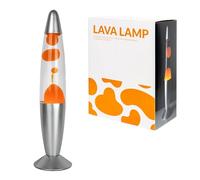 GIFTMARKET - Lámpara de lava naranja. Lámpara de mesita de noche con 2 bombillas incluidas. Regalo adolescentes divertido. Lámpara retro de 34 x 8,5 cm.