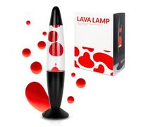 GIFTMARKET - Lámpara de lava roja. Lámpara de mesita de noche con 2 bombillas incluidas. Regalo adolescentes divertido. Lámpara retro de 34 x 8,5 cm.