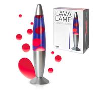 GIFTMARKET - Lámpara de lava roja y morada. Lámpara de mesita de noche con 2 bombillas incluidas. Regalo adolescentes divertido. Lámpara retro de 34 x 8,5 cm.