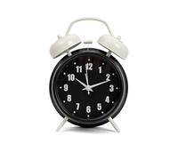 GIFTMARKET - Reloj Despertador analógico silencioso. Despertador de mesilla Negro. Reloj Despertador de Doble Campana con luz Nocturna. Sin Tic-TAC. 11,7 cm x 16 cm