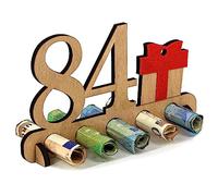 Giftota Regalo de Madera para 84 Cumpleaños - Libro de Visitas de Letrero de Madera de 84 Años para Hombres y Mujeres - Regalo de Dinero de Madera - Decoración de Madera para Amigos y Familiares
