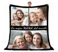 Giftove Regalo Dia de la Madre Personalizado - Mantas Dia de la Madre Personalizadas con Fotos Texto Originales - Ideas Regalos Creativos Día de la Madres Cumpleaños Mama, Abuelas y Familiares