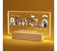 Giftove Regalos Personalizados para Abuelo - Regalos Originales de Navidad - Luz de Noche Grabada con Marco de Fotos - Ideas Regalo para Abuelo - Regalos de Cumpleaños Abuelo de Nietas y Nietos