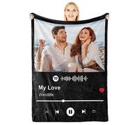 Giftove Regalos Personalizados para Mujer Pareja - Manta Spotify Personalizada con Foto Texto - Regalos Originales Cumpleaños Aniversario para Amigas - Regalo Navidad Pareja, Regalos San Valentin 2024