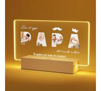 Giftove Regalos Personalizados para Papá - Regalos Originales para el Día del Padre - Luces Nocturnas con Fotos - Marcos de Fotos Personalizados - Ideas Regalos de Cumpleaños