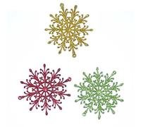 Gifts 4 All Occasions Limited Shatchi - 3 Adornos Colgantes para árbol de Navidad, diseño de Copo de Nieve, Multicolor