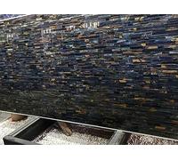 Gifts And Artefacts Mesa de comedor rectangular de mármol blanco de 30 x 72 pulgadas, arte de mosaico con piedra de ojo de tigre para sofá, mesa central para decoración de hotel