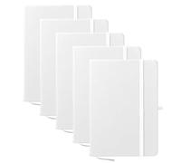 Gifts by Design Juego de 5 cuadernos de diario para mujeres y hombres, 80 páginas, color blanco, cuaderno de composición para diario, escritura, trabajo, viajes, universidad. Haz diseños