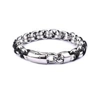 Gifts for Men Bangle, Stainless Steel Bracelets Men's Engraving Men's Bracelets Bracelet Length 21.5 cm, Stainless Steel, Without Zirconia