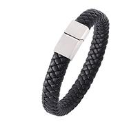 Gifts for Men Bracelets Man Bracelet Man Woven Charm Bracelet Charm Bracelet Stainless Steel with Magnetic Clasp Length 18.5 cm, Faux, Without Zirconia