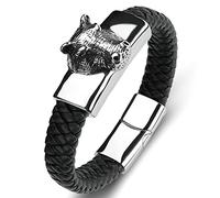 Gifts for Men Charm Bracelet Boy, Bangle for Men Tiger Men's Bracelet Engraved Bracelet Stainless Steel with Magnetic Clasp