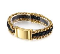 Gifts for Men Couple Bracelets, Bracelet Men's Woven Bracelets Man Bracelet Stainless Steel with Magnetic Clasp