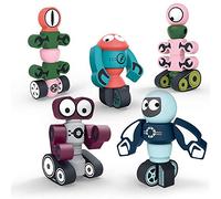 Gifts2U Robots magnéticos, juego de 35 bloques magnéticos para niños con caja de almacenamiento, juego educativo de juguete apilable para niños y niñas a partir de 3, 4, 5, 6, 7, 8, 9
