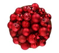 Giftsome Bolas de Navidad Rojas - 60 Bolas Navidad - Adornos Arbol Navidad Plastico - para Uso en Exteriores e Interiores - Adornos Navideños - Ø6/7 Centímetros