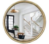 GIFTTROVE Espejo convexo redondo dorado antiguo de 12 pulgadas, espejo de pared circular pequeño con marco de metal grueso, espejo de pared decorativo redondo para baño, tocador