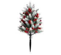 gifyym Árbol de Navidad artificial de cedro para exteriores, ramas decorativas con bayas rojas, árboles artificiales al aire libre para el camino de la terraza, verde todo el año, fácil instalación