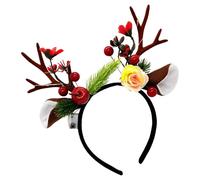 gifyym Banda para cabeza con cuernos de ciervo, tocado que se para mujeres | Diadema con cuernos de reno para Navidad - Para cosplay, ceremonias, bodas, cumpleaños, mujeres y niñas