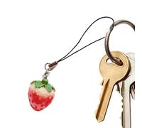 gifyym Billetero para estudiantes de fresa, llavero de resina, colgante de tomate, encanto estético, adorno de frutas para coche, teléfono, llaves, cartera, cartera, Siehe Beschreibung, Resina, Ver