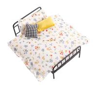 gifyym Cama de Casa en Miniatura | Decoración Retro Realista con Ropa De Cama Y Almohada | Accesorios para casa en Miniatura - para Armario Infantil Salón Juego Vida Sueño Historias Vestidor